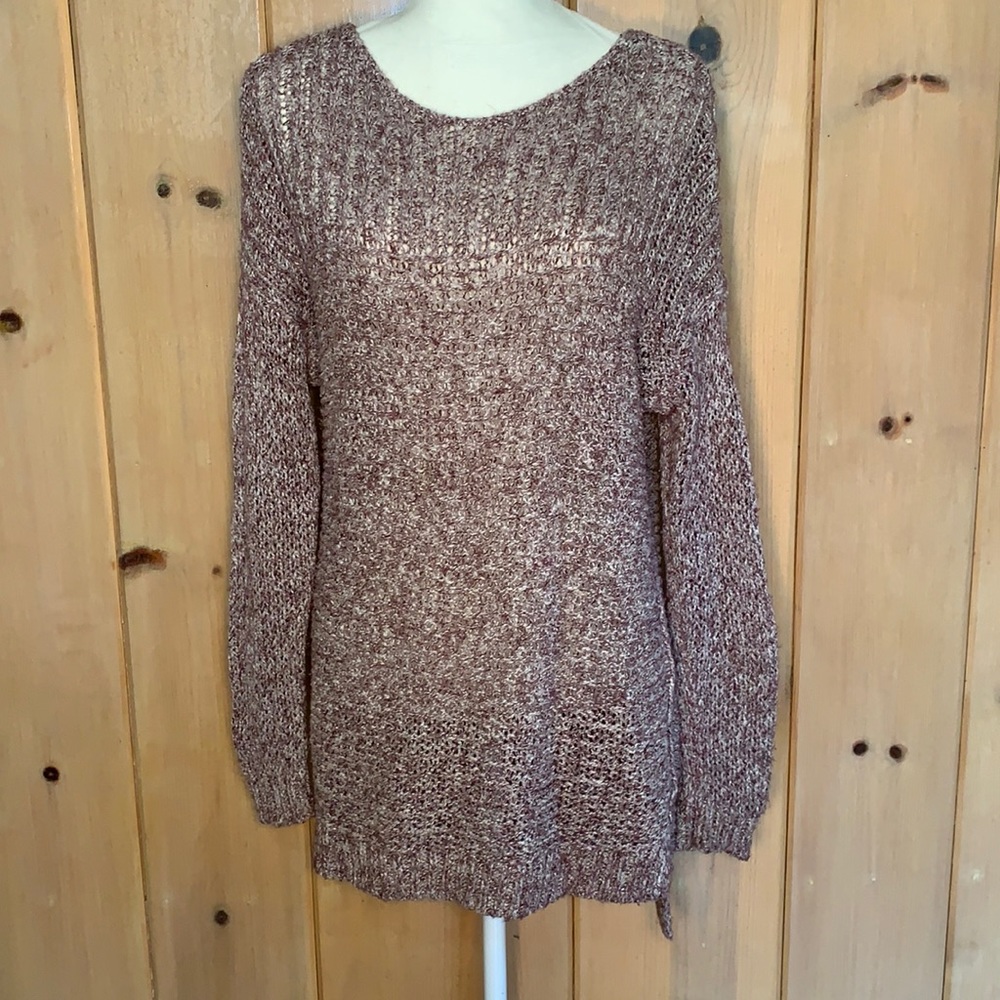 Women’s purple and white knit sweater